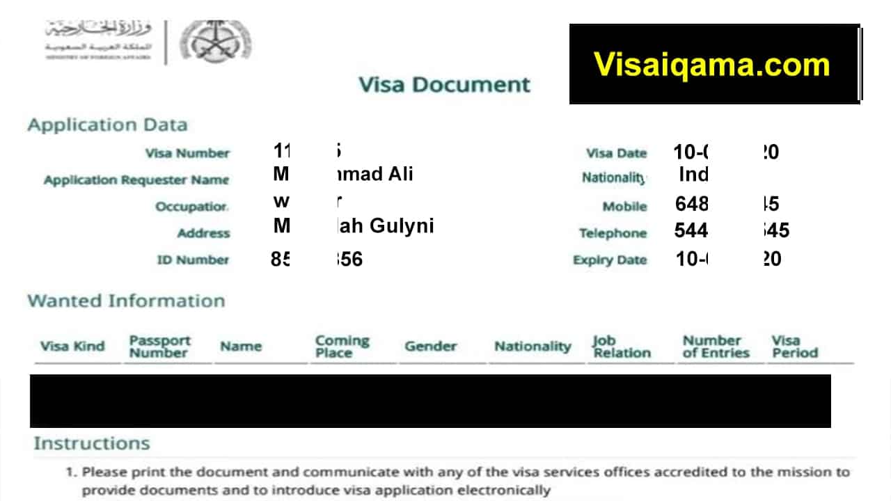 Family visit visa status mofa General visa: