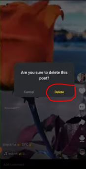 How to delete snack video post
